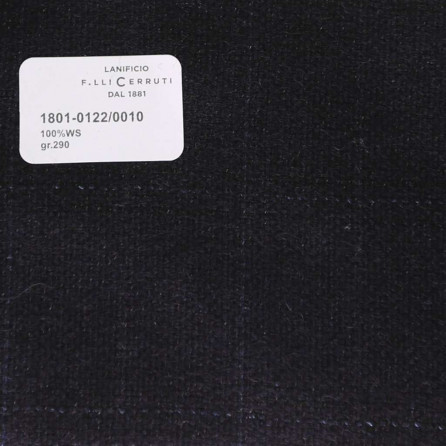 1801-0122-0010 Cerruti Lanificio - Vải Suit 100% Wool - Xanh Dương Trơn